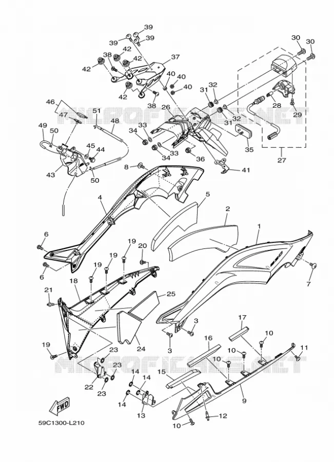 COUVERCLE LATERAL 2 Yamaha SCOOTER 530 2014 TMAX  XP500