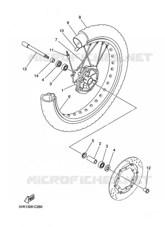 ROUE AVANT Yamaha MOTO 660 2014 XTR  XT660R