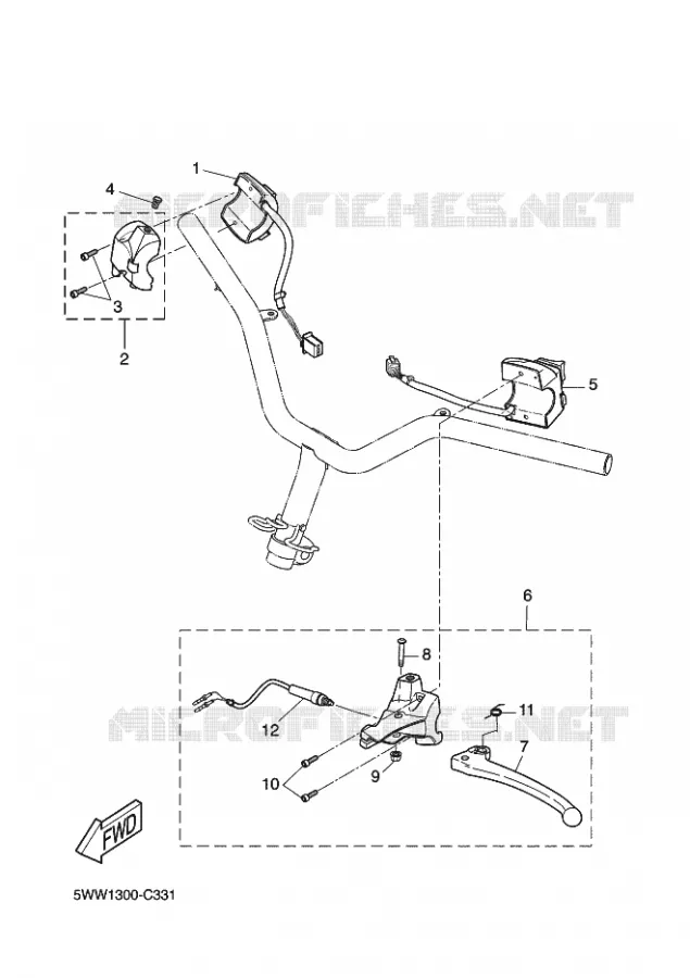 COMMODO / LEVIER Yamaha SCOOTER 50 2014 BWS  CW50