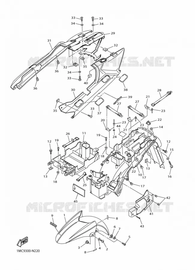 GARDE BOUE Yamaha MOTO 1300 2015 FJR  FJR1300A