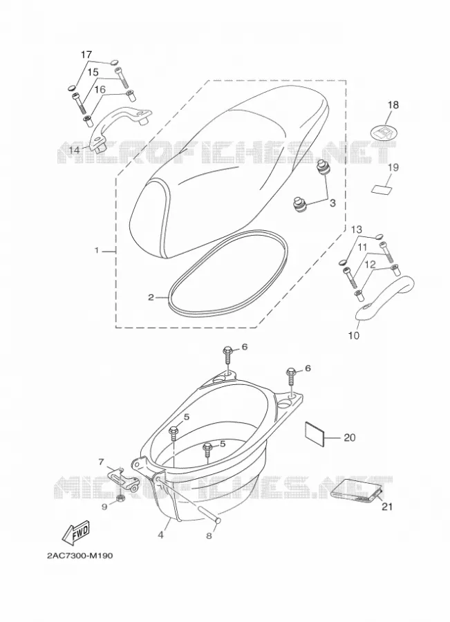 SELLE Yamaha SCOOTER 50 2015 NEOS 4T  YN50F