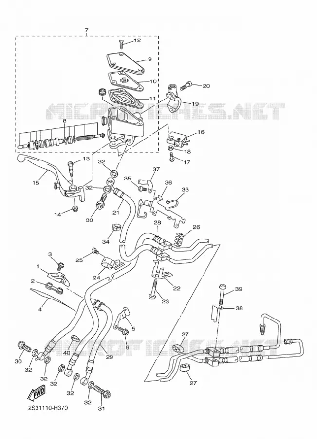 MAITRE CYLINDRE DE FREIN AVANT Yamaha MOTO 1700 2015 VMAX  VMX17