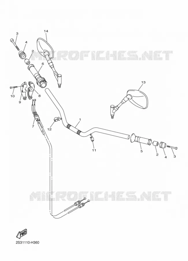 GUIDON ET CABLES Yamaha MOTO 1700 2015 VMAX  VMX17