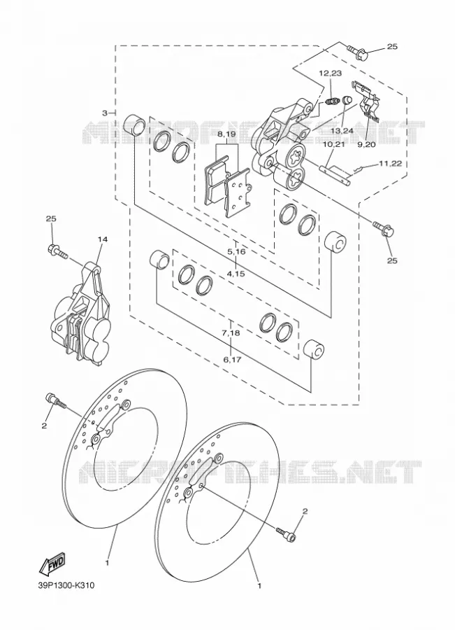 ETRIER DE FREIN AVANT Yamaha MOTO 800 2015 FZ8  FZ8-NFZ8