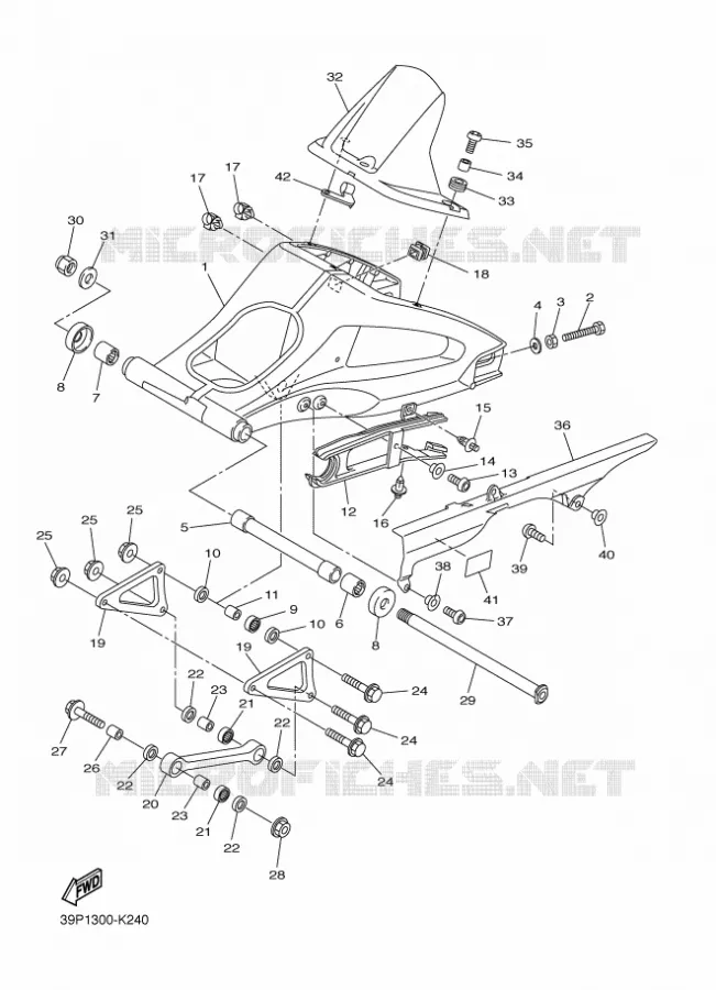 BRAS ARRIERE Yamaha MOTO 800 2015 FZ8  FZ8-NFZ8