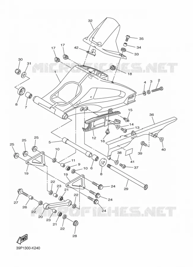 BRAS ARRIERE Yamaha MOTO 800 2015 FAZER  FZ8-S