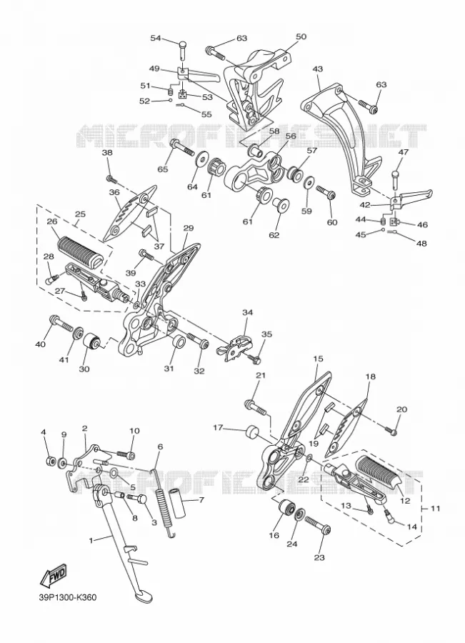 SUPPORT / REPOSE PIEDS Yamaha MOTO 800 2015 FAZER  FZ8-S