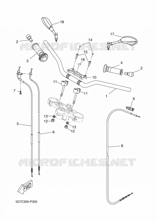 GUIDON ET CABLES Yamaha MOTO 125 2015 MT  MT125