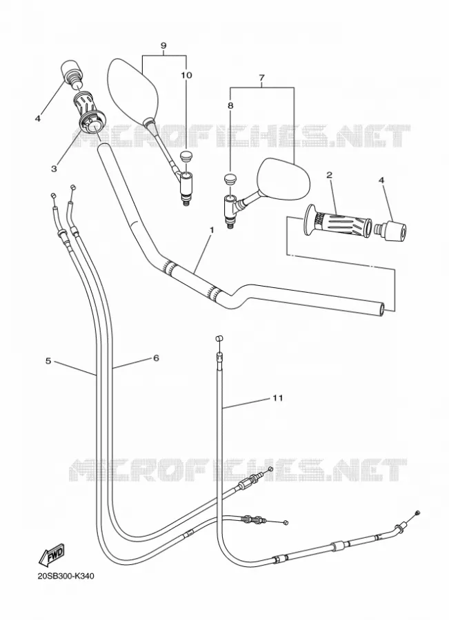 GUIDON ET CABLES Yamaha MOTO 600 2015 XJ6  XJ6N