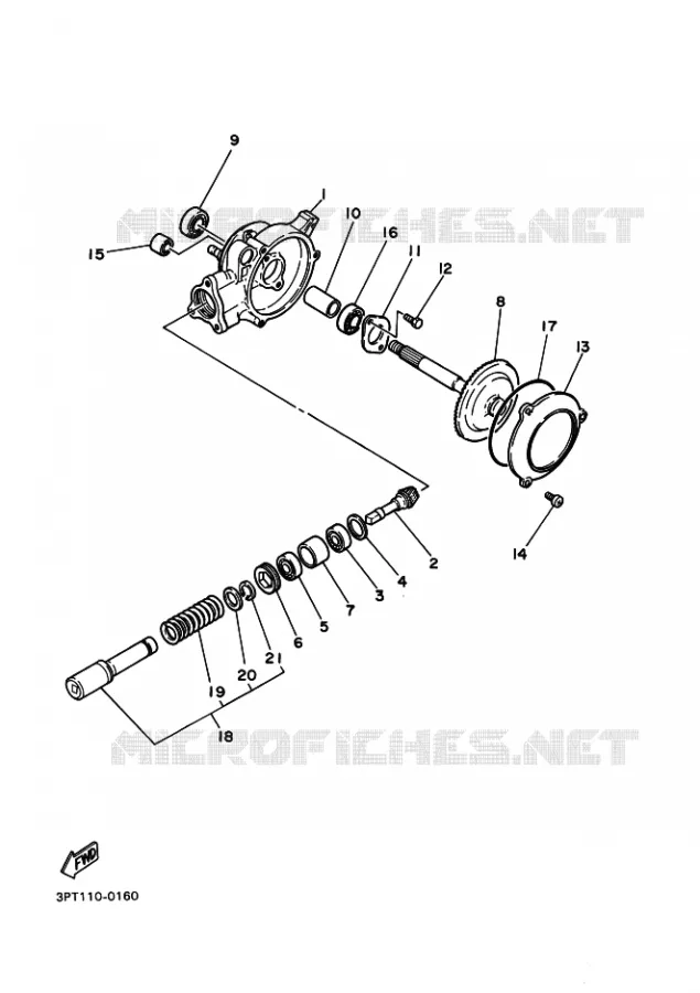 CARDAN / COUPLE CONIQUE Yamaha MOTO 50 2016 PW  PW50