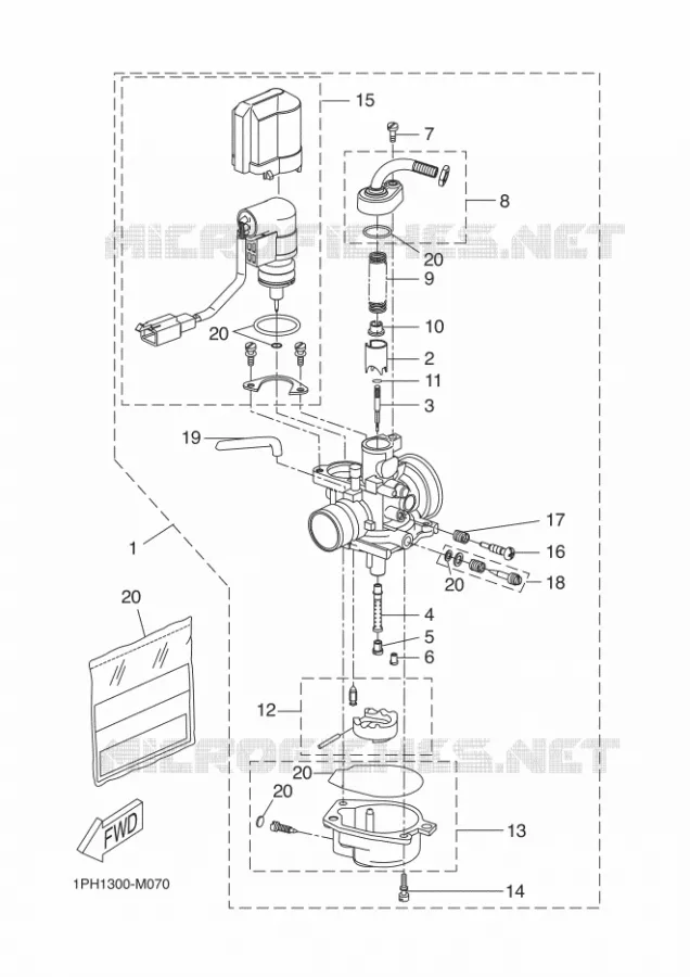 CARBURATEUR Yamaha SCOOTER 50 2016 OVETTO  YN50