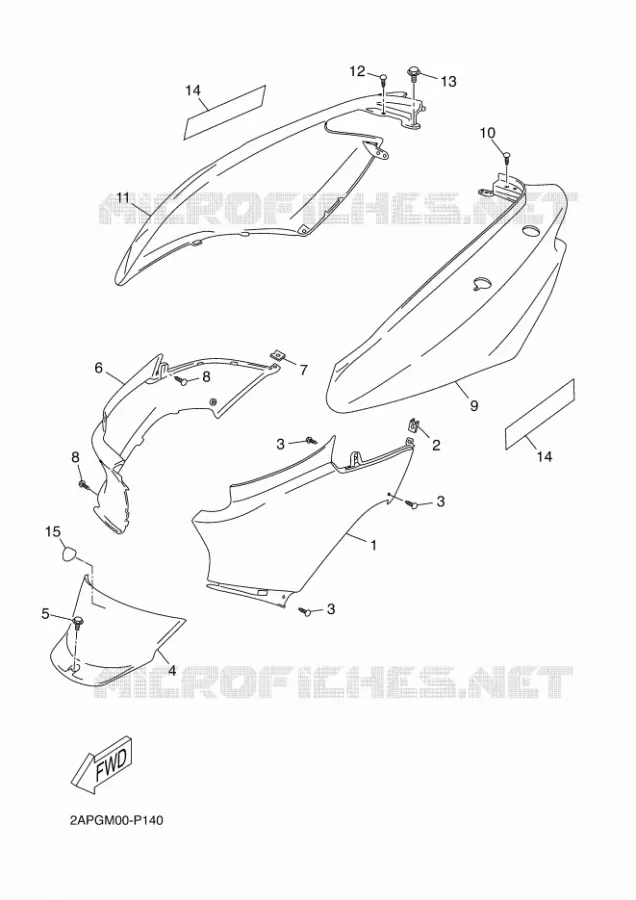 COUVERCLE LATERAL Yamaha SCOOTER 50 2016 OVETTO  YN50