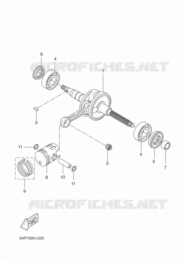 VILEBREQUIN / PISTON Yamaha SCOOTER 50 2016 OVETTO  YN50
