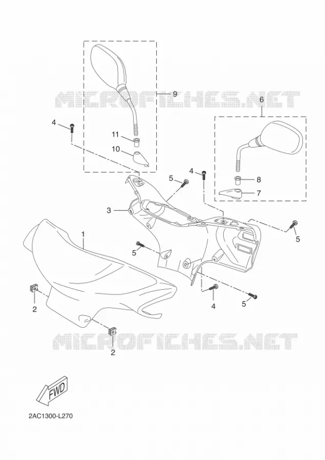 CARENAGES 1  Yamaha SCOOTER 50 2013 OVETTO 4T  YN50F