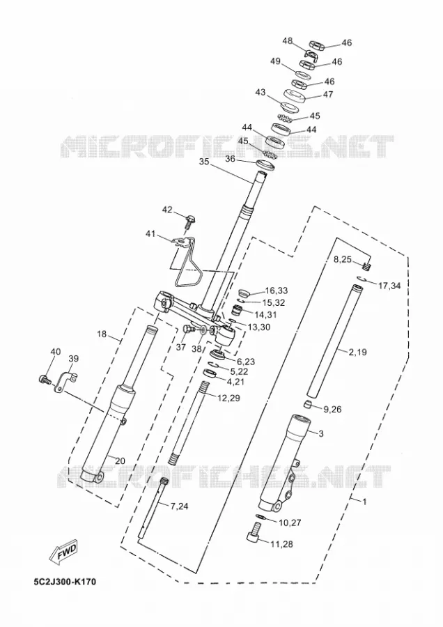 FOURCHE Yamaha SCOOTER 50 2013 OVETTO 4T  YN50F