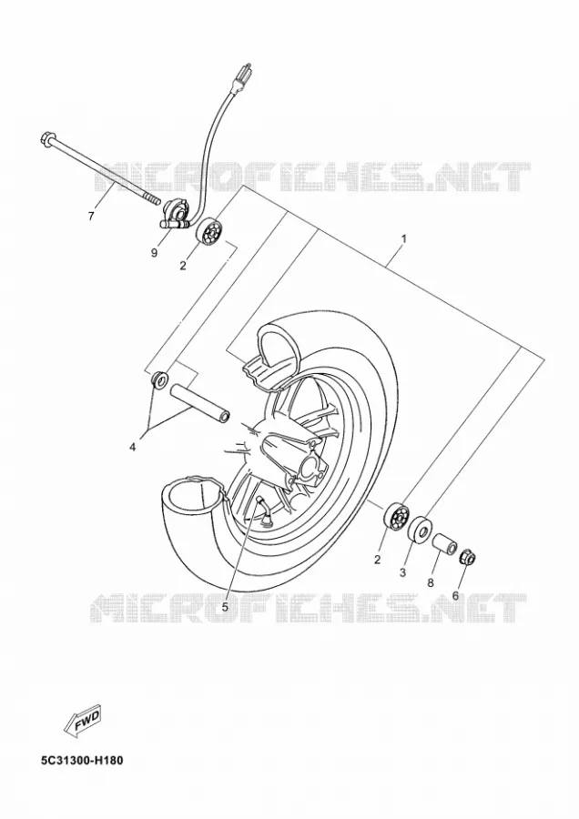 ROUE AVANT Yamaha SCOOTER 50 2010 NEOS 4T  YN50FNEOS 50 4ST