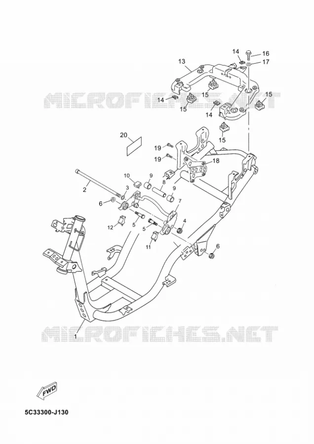 CADRE Yamaha SCOOTER 50 2010 NEOS 4T  YN50FNEOS 50 4ST