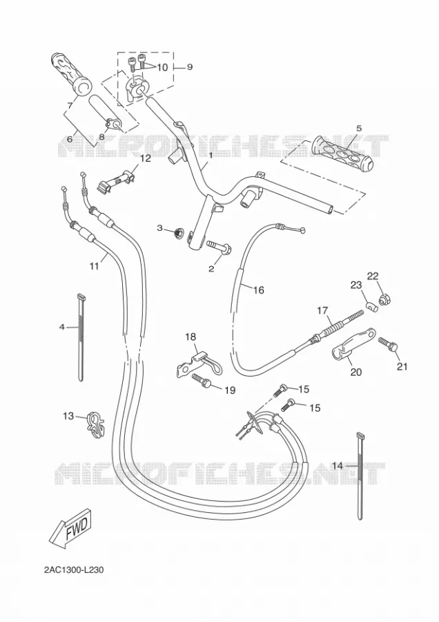GUIDON ET CABLES Yamaha SCOOTER 50 2015 NEOS 4T UBS  YN50FU