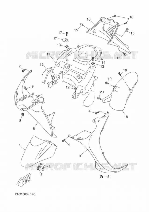 GARDE BOUE Yamaha SCOOTER 50 2014 NEOS 4T UBS  YN50FU