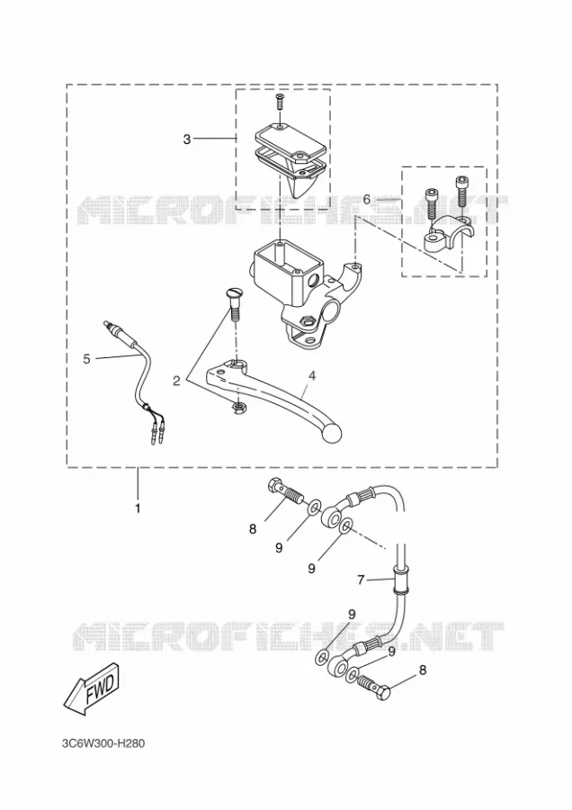 MAITRE CYLINDRE DE FREIN ARRIERE Yamaha SCOOTER 50 2011 AEROX  YQ50