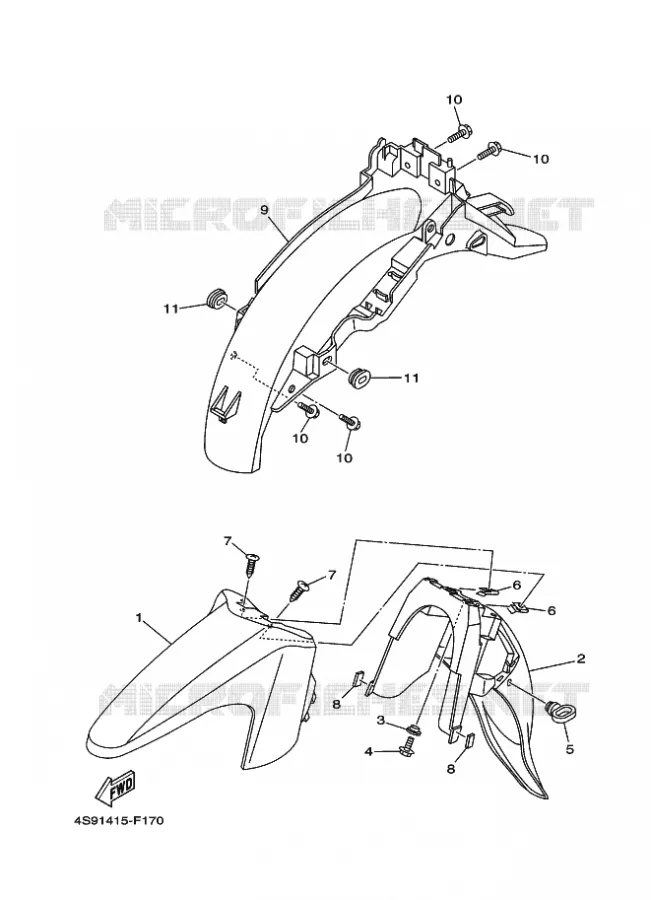 GARDE BOUE Yamaha SCOOTER 110 2010 CRYPTON  T110C