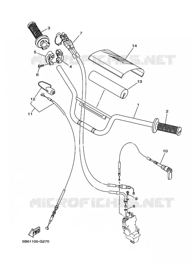 GUIDON ET CABLES Yamaha MOTO 110 2016 TTR  TT-R110E