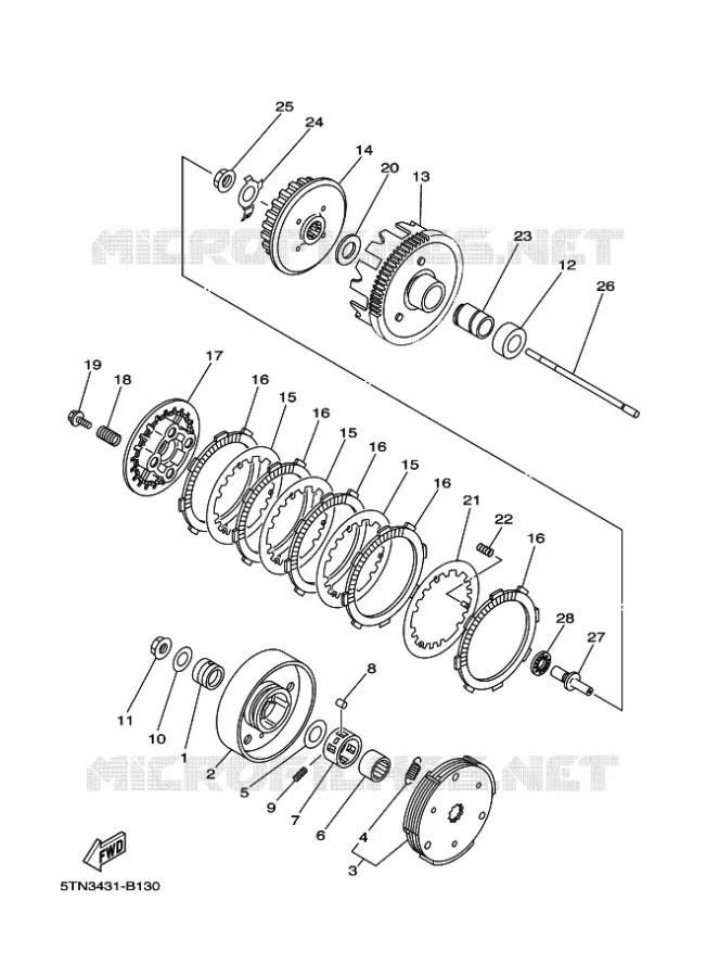 EMBRAYAGE DE DEMARREUR Yamaha MOTO 110 2015 TTR-E  TT-R110E