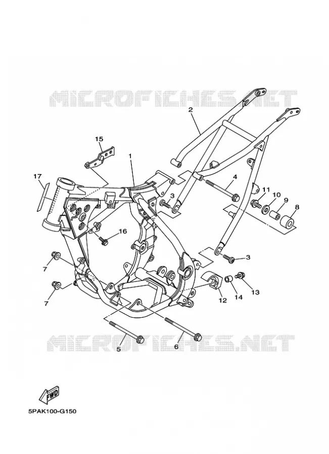 CADRE Yamaha MOTO 85 2015 YZ GRANDES ROUES  YZ85LW