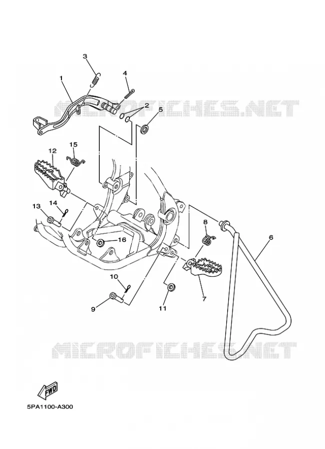 SUPPORT / REPOSE PIEDS Yamaha MOTO 85 2015 YZ GRANDES ROUES  YZ85LW