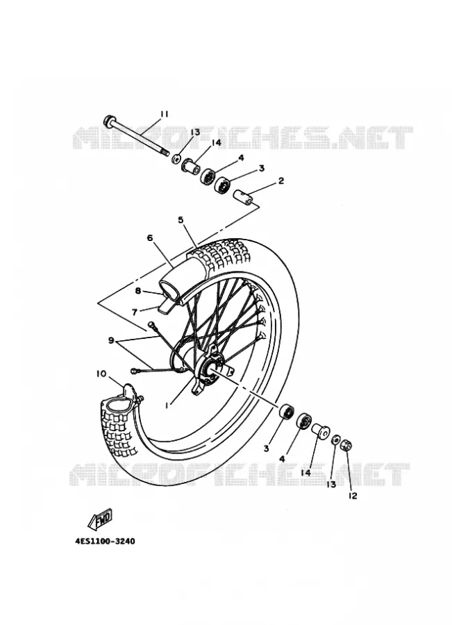 ROUE AVANT Yamaha MOTO 85 2014 YZ GRANDES ROUES  YZ85LW
