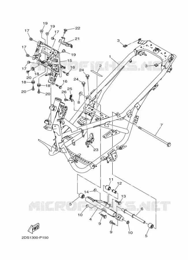 CADRE Yamaha SCOOTER 125 2015 OCITO  GPD125-A