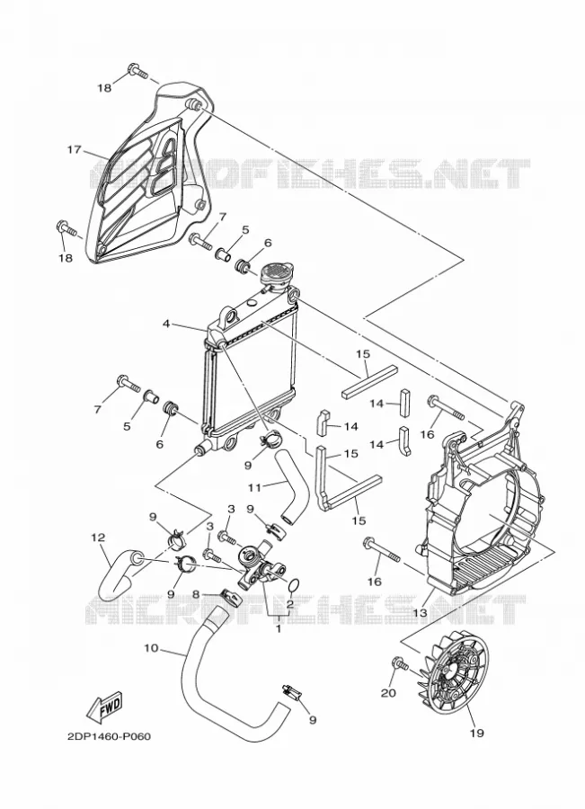 RADIATEUR / DURITES Yamaha SCOOTER 125 2015 OCITO  GPD125-A