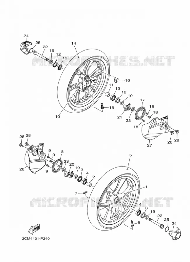 ROUE AVANT Yamaha SCOOTER 125 2015 TRICITY ABS  MW125ATRICITY