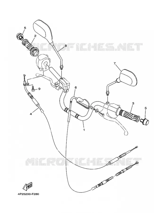 GUIDON ET CABLES Yamaha MOTO 125 2011 YBR  YBR125E