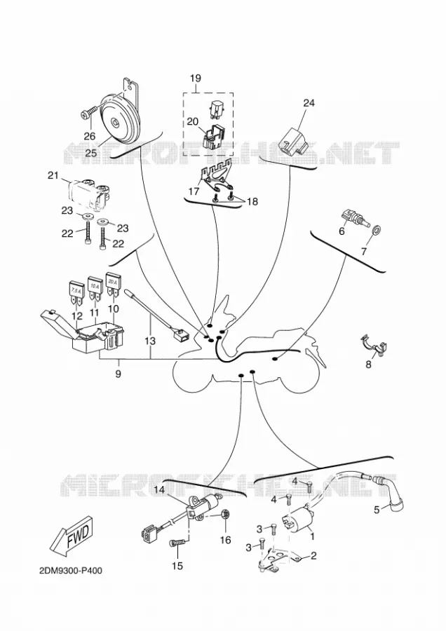 PARTIE ELECTRIQUE 2 Yamaha SCOOTER 125 2015 EVOLIS  YP125R