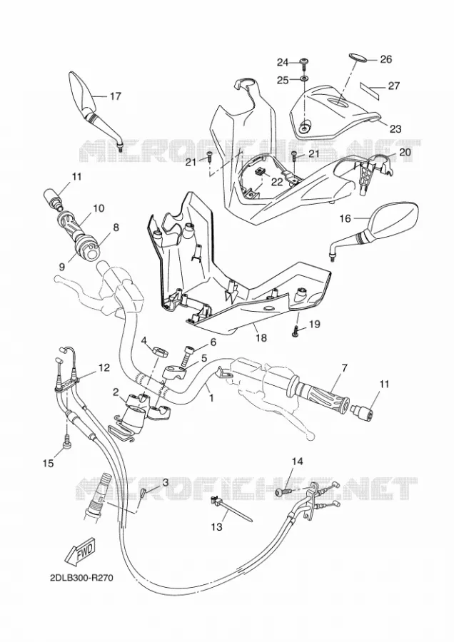 GUIDON ET CABLES Yamaha SCOOTER 125 2016 XMAX  YP125RA