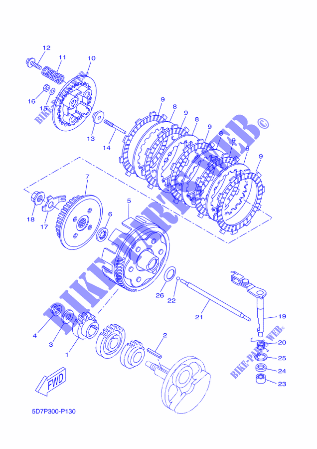 EMBRAYAGE DE DEMARREUR pour Yamaha YZF-R 125 RACE BLU de 2015