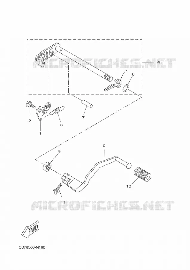 AXE DE SELECTEUR / PEDALE Yamaha MOTO 125 2014 YZF-R 125  YZF-R125