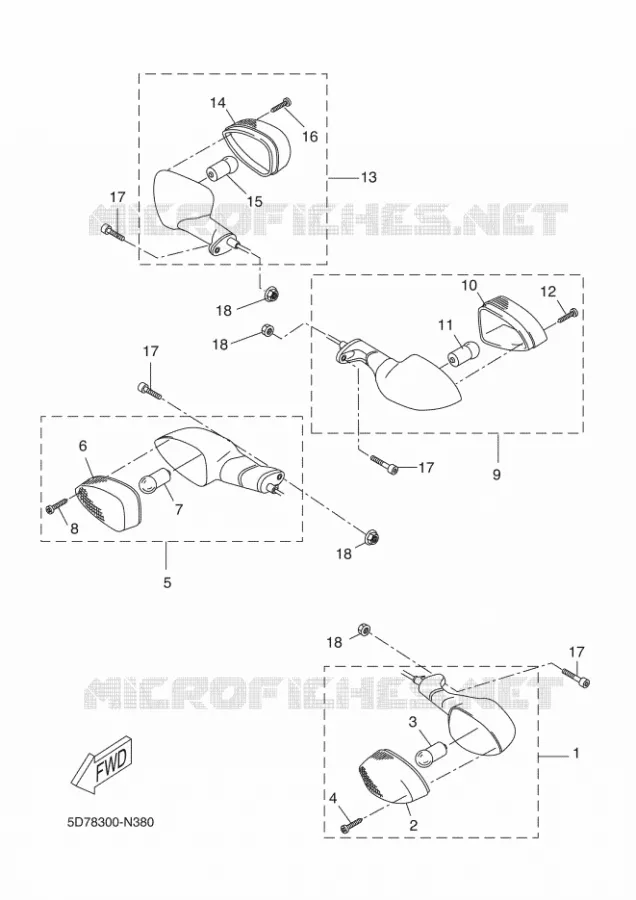 CLIGNOTANT Yamaha MOTO 125 2014 YZF-R 125  YZF-R125