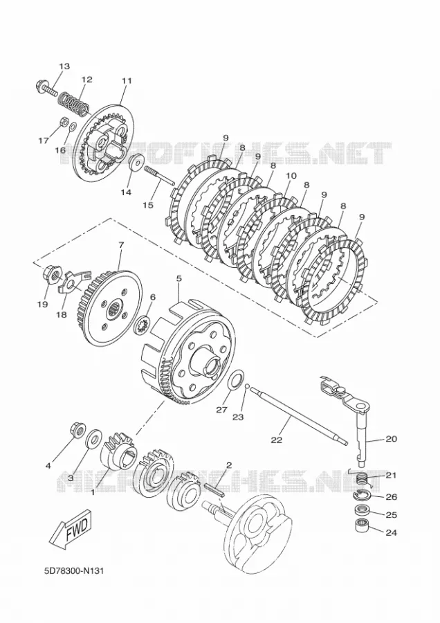 EMBRAYAGE DE DEMARREUR Yamaha MOTO 125 2014 YZF-R 125  YZF-R125