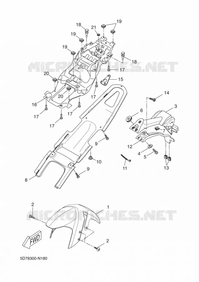 GARDE BOUE Yamaha MOTO 125 2014 YZF-R 125  YZF-R125