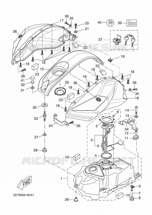 RESERVOIR A ESSENCE Yamaha MOTO 125 2014 YZF-R 125  YZF-R125