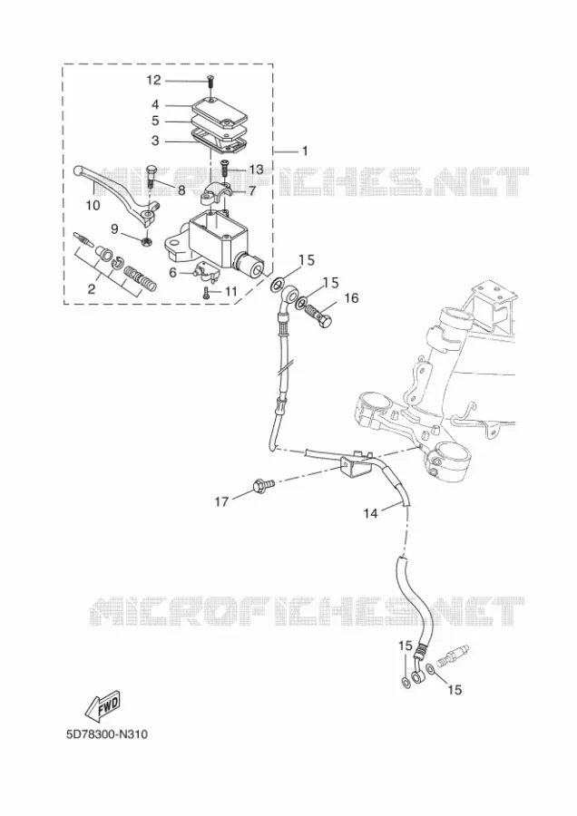 MAITRE CYLINDRE DE FREIN AVANT Yamaha MOTO 125 2014 YZF-R 125  YZF-R125