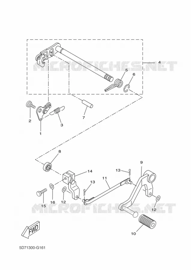 AXE DE SELECTEUR / PEDALE Yamaha MOTO 125 2013 YZF-R 125  YZF-R125
