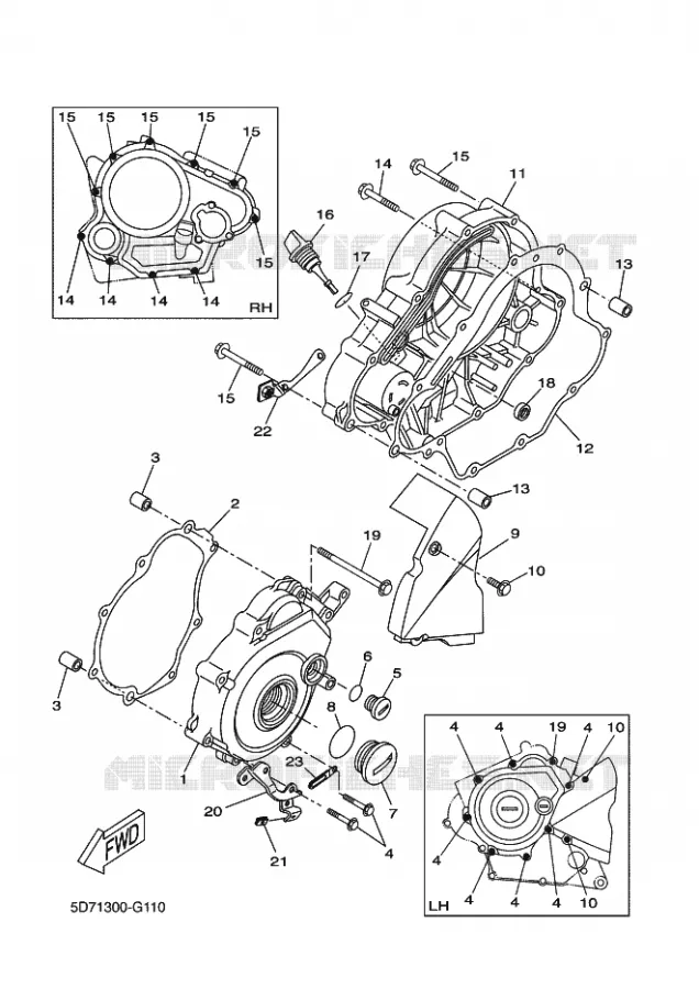 CARTER - MOTEUR 1 Yamaha MOTO 125 2013 YZF-R 125  YZF-R125
