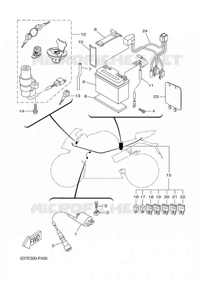 PARTIE ELECTRIQUE 1 Yamaha MOTO 125 2016 R125  YZF-R125A