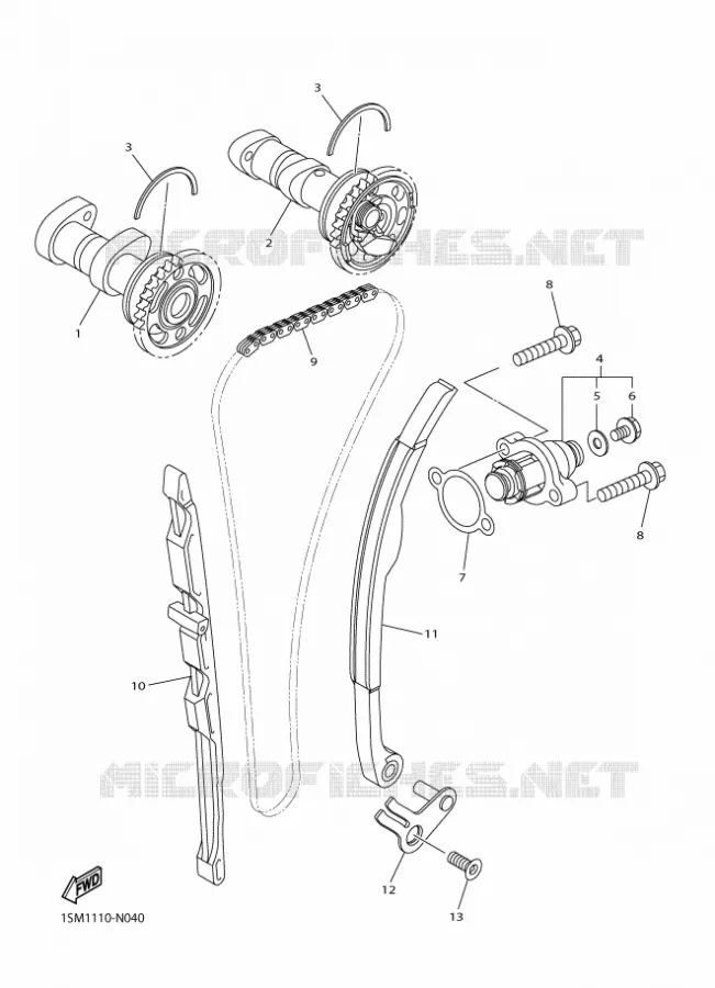 ARBRE A CAMES / CHAINE DE DISTRIBUTION Yamaha MOTO 250 2015 WRF  WR250F