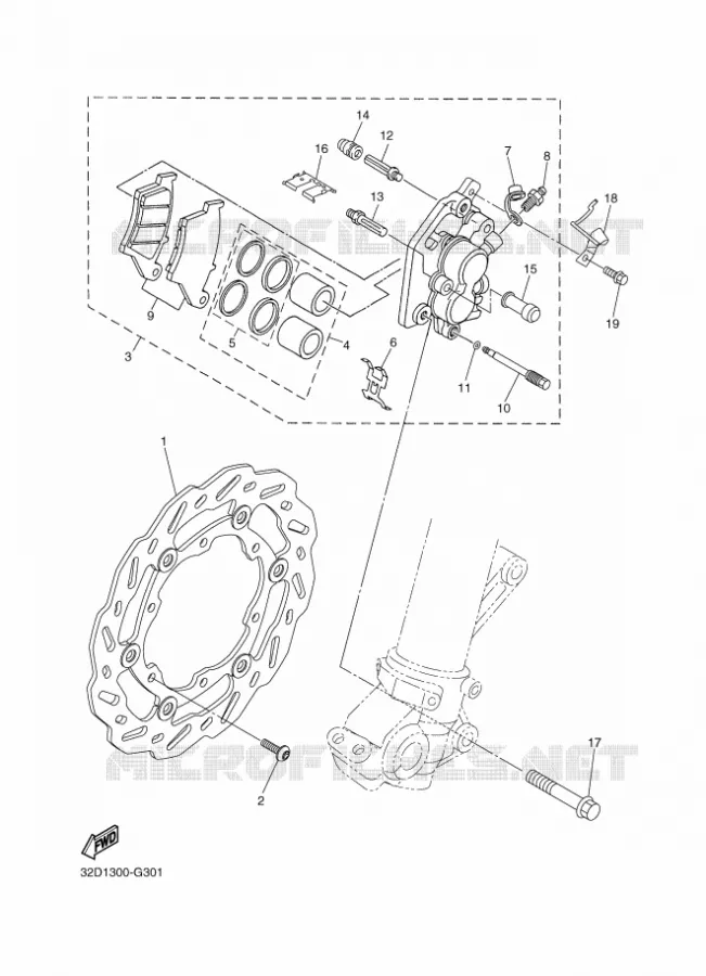 ETRIER DE FREIN AVANT Yamaha MOTO 250 2014 WR-R  WR250R