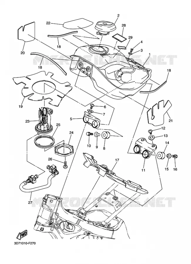RESERVOIR A ESSENCE Yamaha MOTO 250 2014 WR-R  WR250R