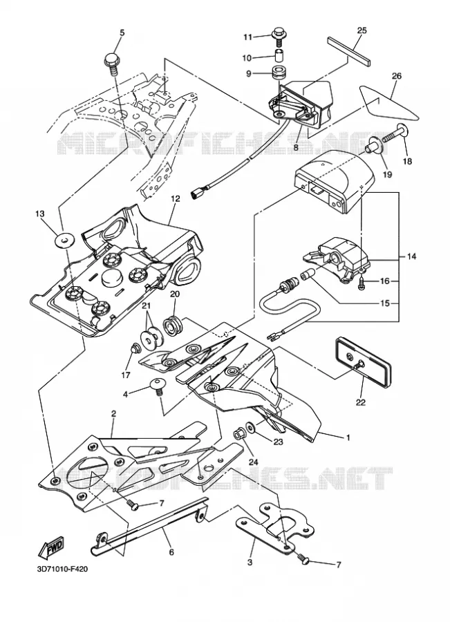 FEU ARRIERE Yamaha MOTO 250 2014 WR-R  WR250R